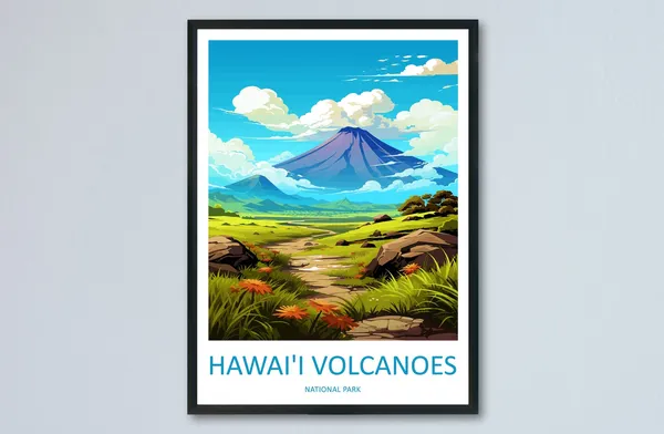 Hawaii Volcanoes National Park Travel Poster, Hawaii
