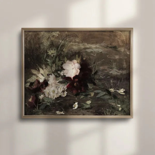 Antique Floral Art Print, Vintage Botanical Still Life