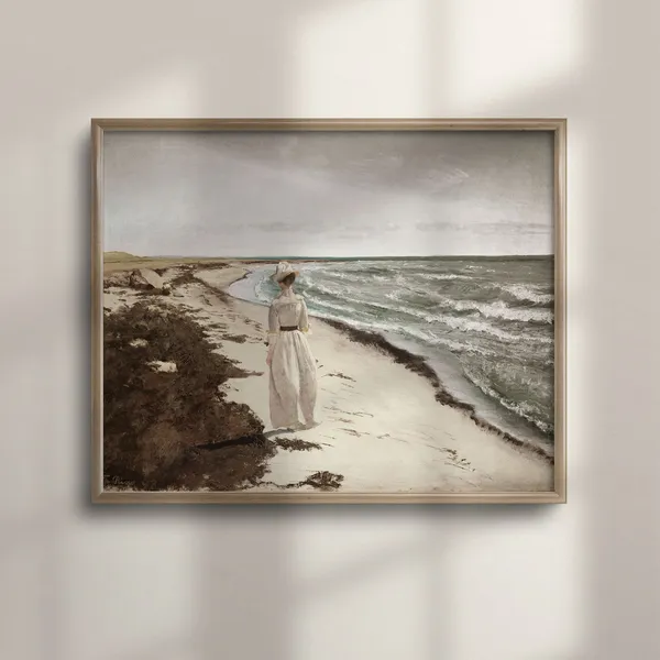 Vintage Beach Coastal Seascape Art Print