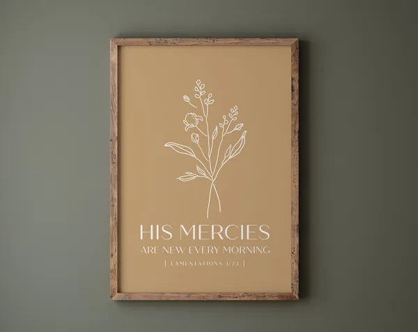 His Mercies Are New Every Morning Bible Verse Print