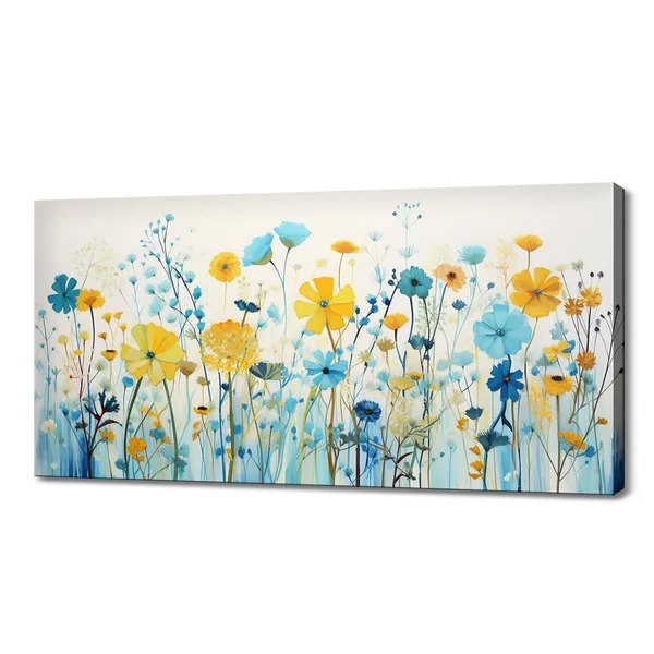 Wildflowers Meadow Watercolor Art Print, Modern Design