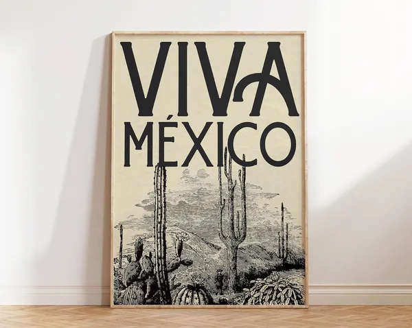 Vintage Mexico Travel Poster, Latin America Art Print