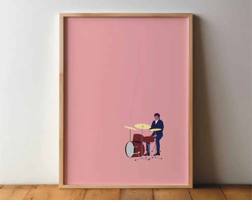 Drummer Minimal Modern Music Art Print