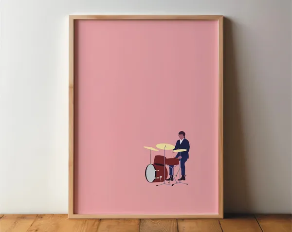 Drummer Minimal Modern Music Art Print