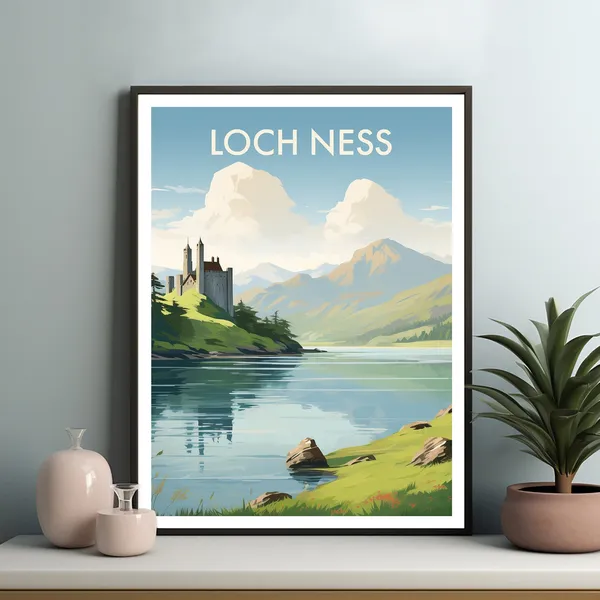Loch Ness Travel Poster, Scotland Travel Poster