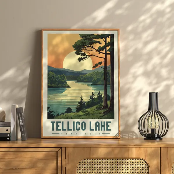 Tellico Lake Tennessee Vintage Travel Poster