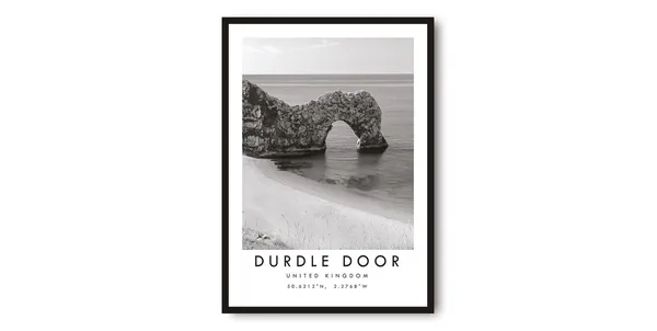 Durdle Door Black And White Art Print, Devon