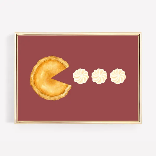 Funny Thanksgiving Pumpkin Pie Fall Wall Art Print