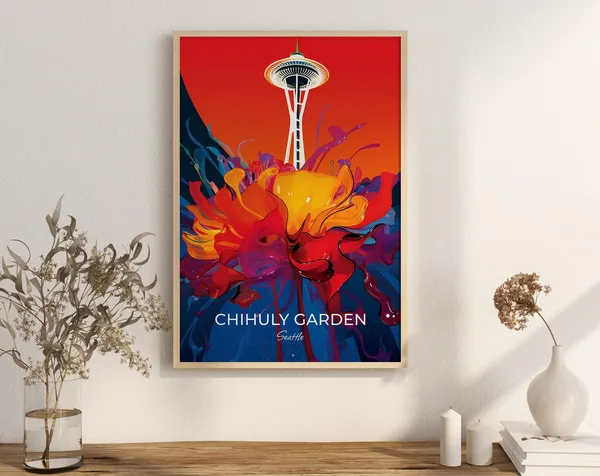 Chihuly Garden Seattle Glass Sculptures Poster