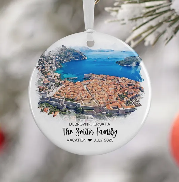 Custom Dubrovnik Croatia Watercolor Travel Poster