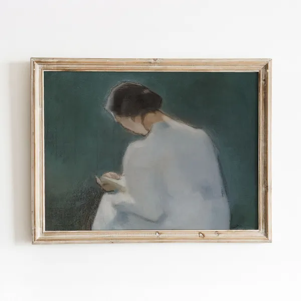 Maria Vintage Woman Reading Art Print, Feminine