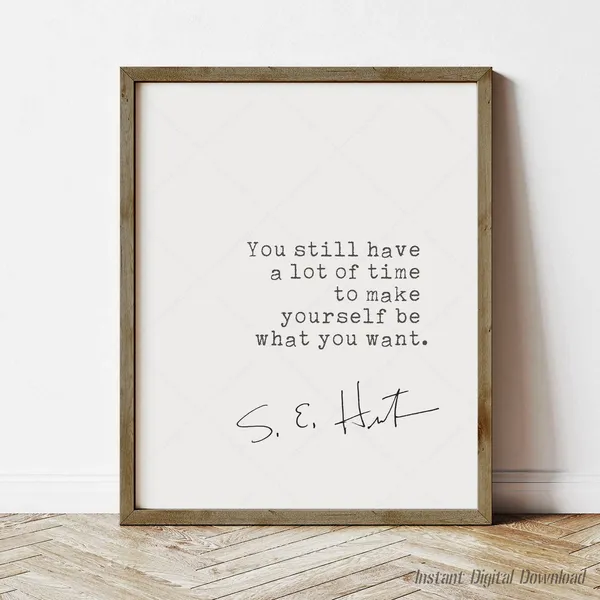 The Outsiders Quote, S. E. Hinton Book Lover Art Print