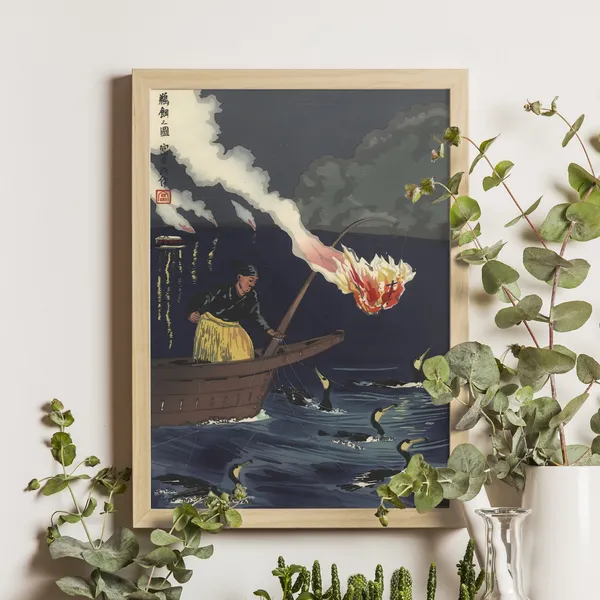 Cormorant Fishing by Tokuriki Tomikichiro, Ukiyo-e