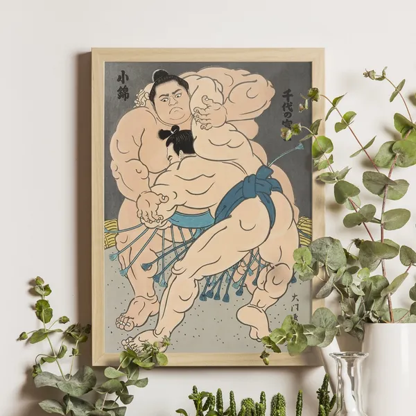 Konishiki and Chiyonofuji Ukiyo-e Art Print
