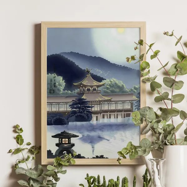 Heian Shrine Courtyard, Kyoto Vintage Ukiyo-e Art Print