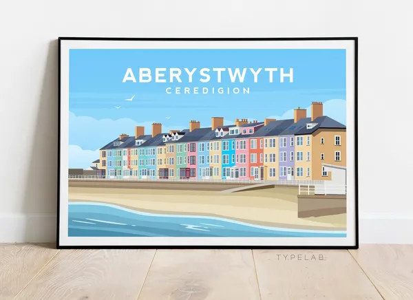 Aberystwyth Travel Poster, Welsh Wall Decor