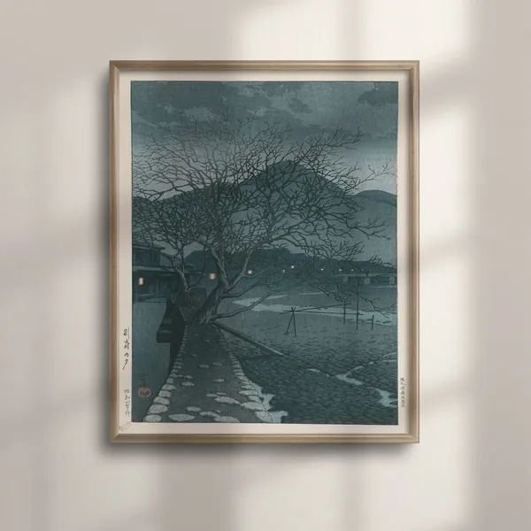 Evening At Beppu, Kawase Hasui Ukiyo-E Art Print