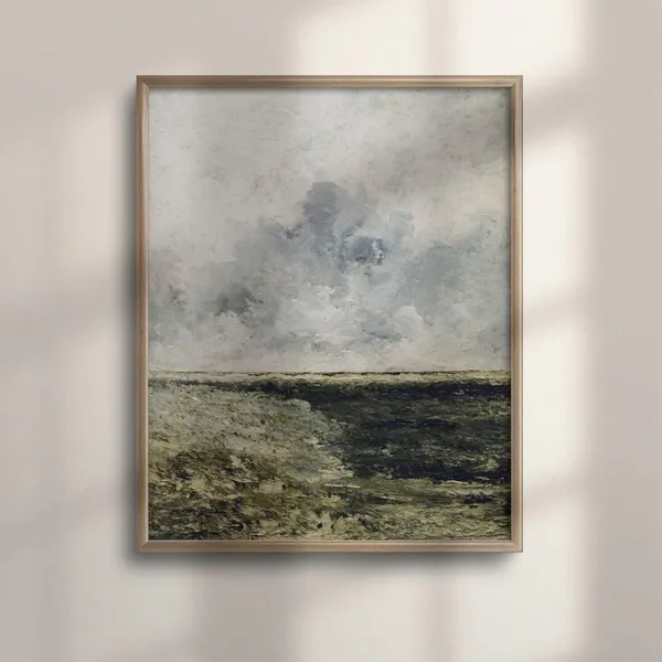 Moody Coastal Landscape Vintage Seascape Poster