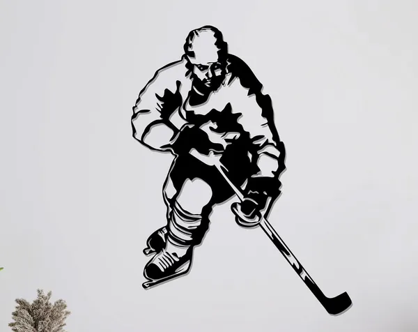 Ice Hockey Metal Art Print, Sports Home Office Decor