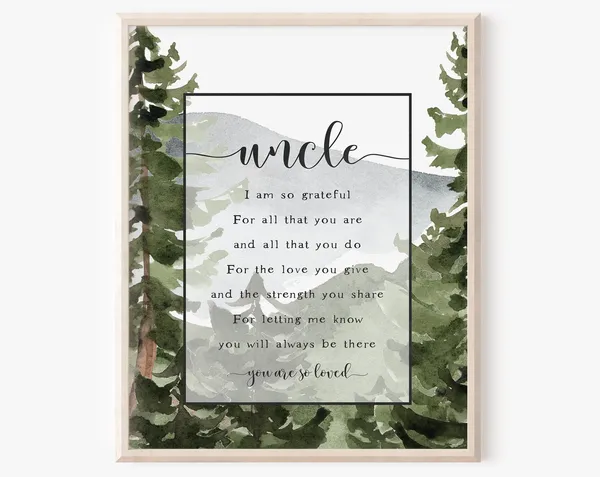 Instant Uncle Quote Art Print, Father's Day Gift