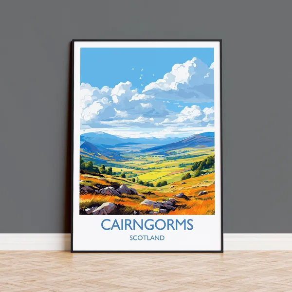 Cairngorms Travel Poster, Scottish Highlands