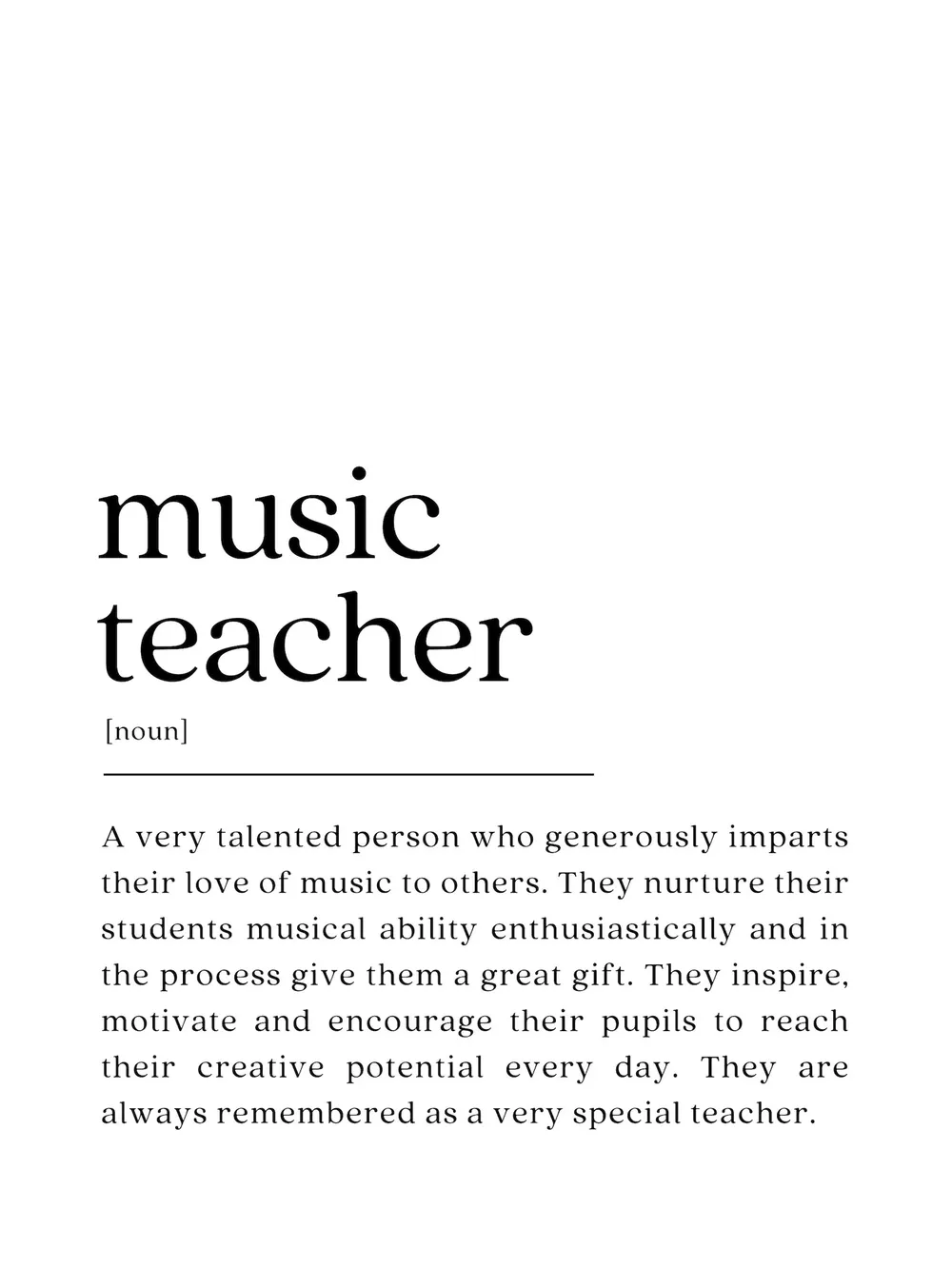 Music Teacher Definition Print, Teacher Appreciation - Image 2