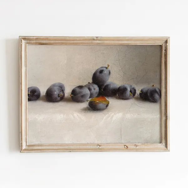 Plums Vintage Fruit Still Life Art Print
