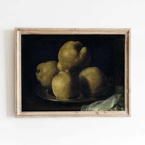 Quince Still Life Vintage Fruit Art Print