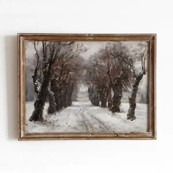 Winter In Munich Vintage Snowy Road Art Print