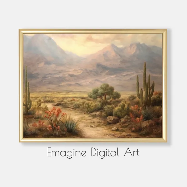 Southwest Desert Mountain Landscape Art Print