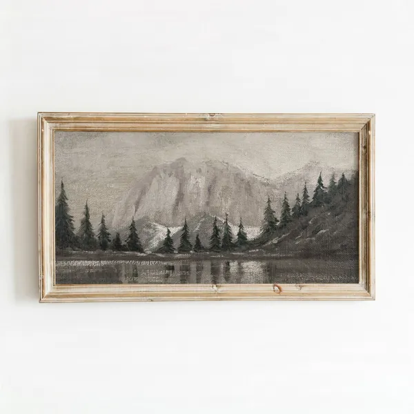 Mountain Range Vintage Landscape Art Print