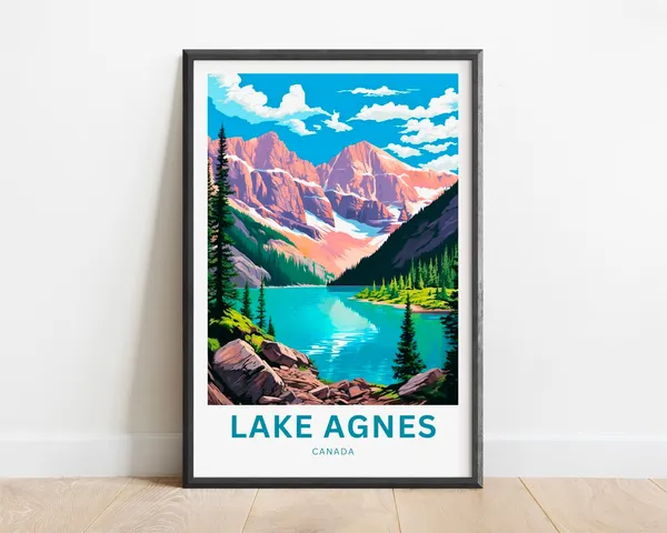 Lake Agnes Travel Poster, Canada Wall Art