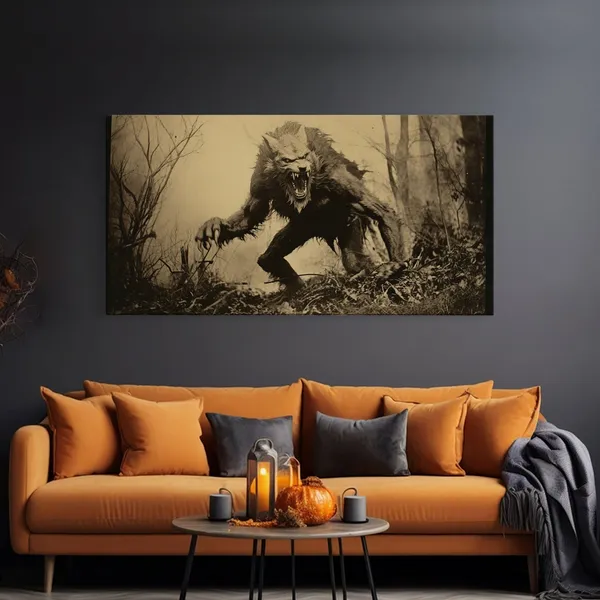 Werewolf 1800s Photograph, Vintage Halloween Art Print