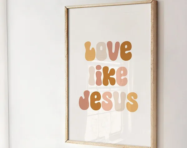 Love Like Jesus Girls Room Retro Nursery Art Print