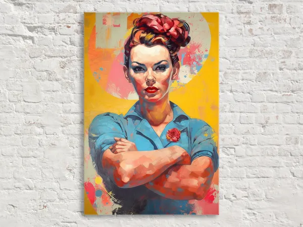Rosie The Riveter Vintage Art Print, Woman Decor
