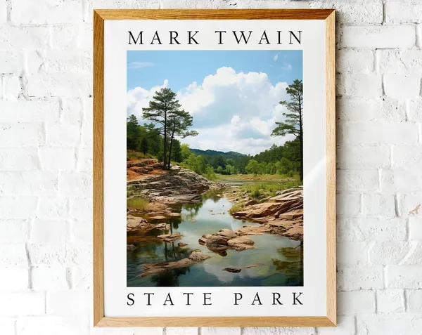 Mark Twain National Forest Travel Poster, Nature Landscape