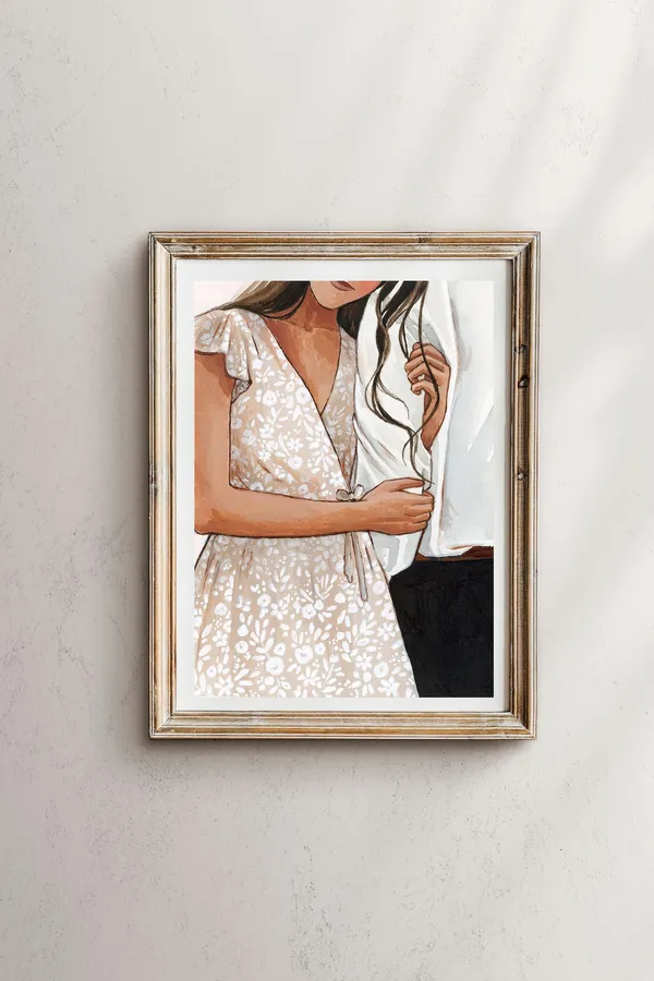 Leaning On You Marriage Art Print, Wedding Gift