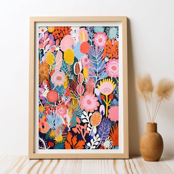 Australian Bush Blooms Art Print, Boho Botanical