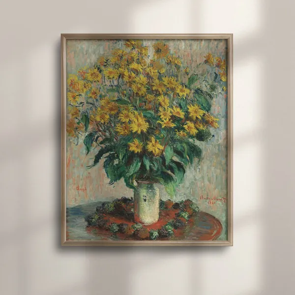 Claude Monet Jerusalem Artichoke Flowers, Vintage Poster