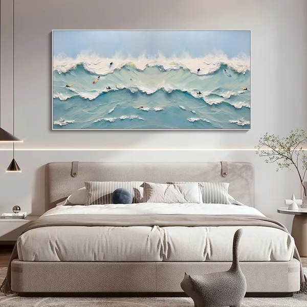 Custom Coastal Shore Surf Art Print, Personalized Gift