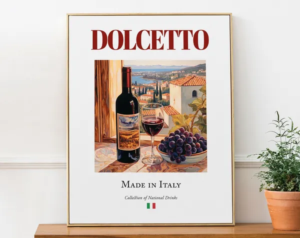Dolcetto On Maiolica Tile, Italian Beverage Art Print