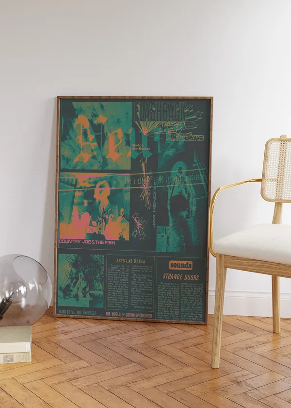 Retro Hippie Affirmation Poster, 70s Psychedelic Print