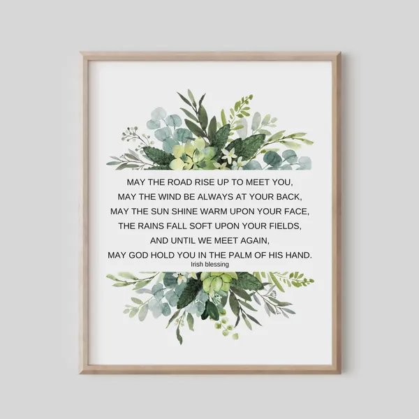 May The Road Rise Up Irish Blessing Watercolor Art Print