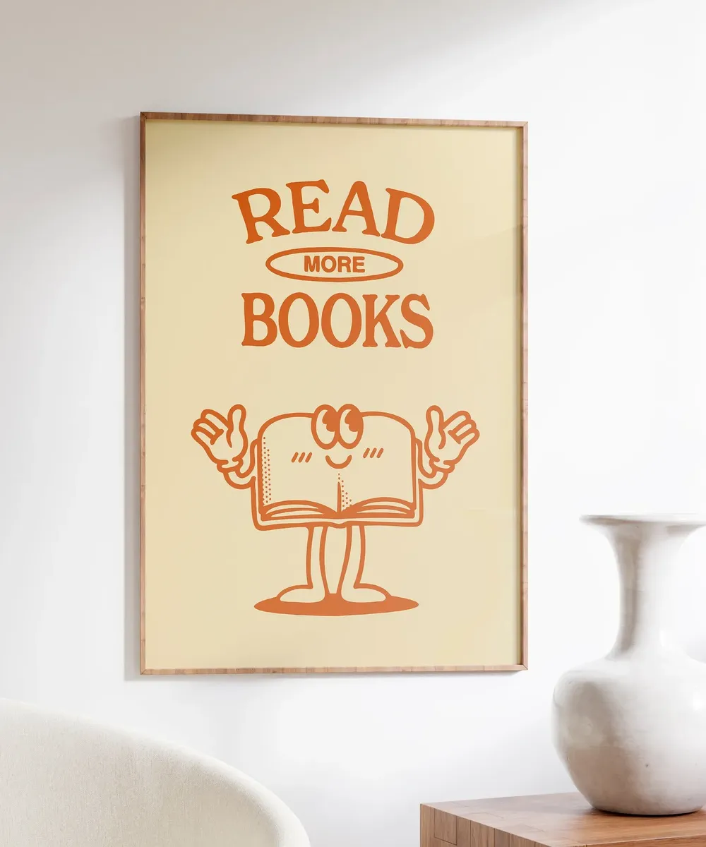 Retro Reading Read More Books Art Print - Image 4