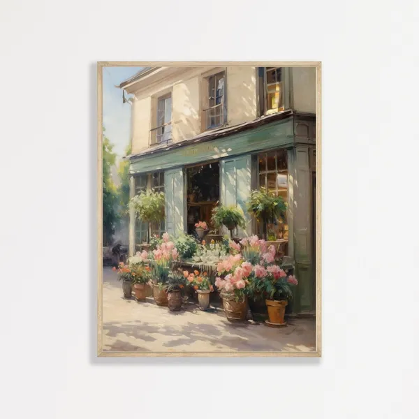 Plant Shop Botanical Poster, Rustic European Retro