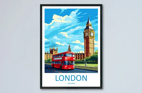 London Travel Poster, Europe Wall Decor