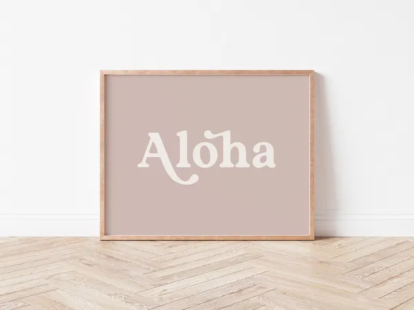 Aloha Word Art Print, Hawaii Beach House Decor