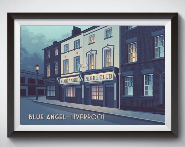 Blue Angel Liverpool Vintage Travel Poster Print