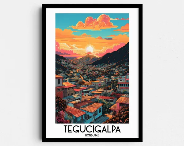 Tegucigalpa Travel Poster, Honduras Home Decor