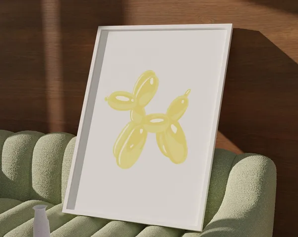 Yellow Wall Art, Preppy College Dorm Poster